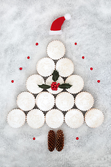 Image showing Surreal Christmas Tree Mince Pie Festive Food Design