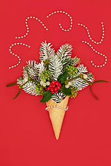 Image showing Christmas Party Time with Surreal Ice Cream Waffle Cone 