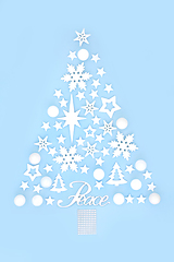 Image showing Peace Sign and Fantasy Christmas Tree Concept Shape