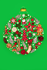 Image showing Christmas Tree Round Shape Decoration with Natural Objects