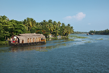 Image showing Houseboat on Kerala backwaters, India