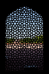 Image showing Marble carved screen window at Humayun's Tomb, Delhi