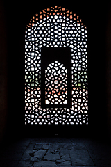 Image showing Marble carved screen window at Humayun's Tomb, Delhi