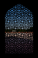 Image showing Marble carved screen window at Humayun's Tomb, Delhi