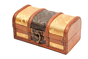Image showing Wooden jewellery box isolated