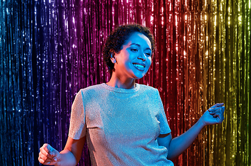 Image showing african american woman dancing at party