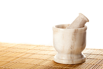 Image showing Marble mortar with pestle