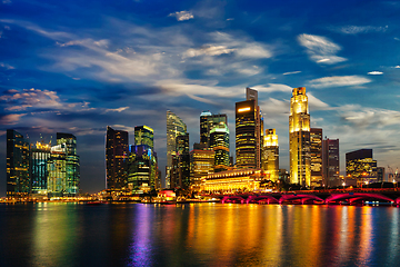 Image showing Singapore skyline in evening