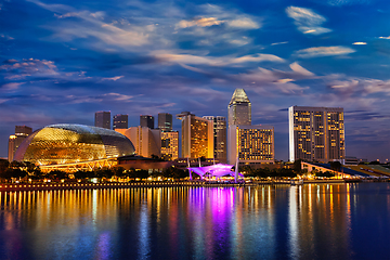 Image showing Singapore skyline in the evening