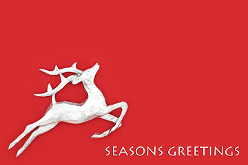 Image showing Seasons Greetings Christmas Eve Reindeer Minimal Background