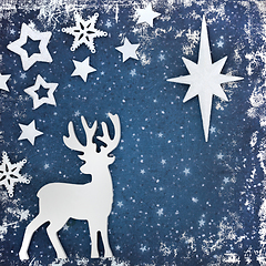 Image showing Fantasy Christmas Eve Reindeer and Star Magical  Background  