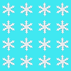 Image showing Christmas Snowflake Abstract Festive Blue Background Design 