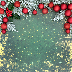 Image showing Christmas Retro Festive Background Border