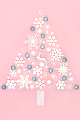 Image showing Surreal Christmas Tree Shape Abstract North Pole Concept