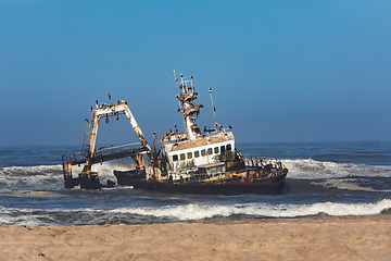 Image showing Shipwreck Zeila - Hentiesbaai Skeleton Coast, Namibia Africa