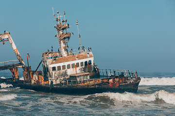 Image showing Shipwreck Zeila - Hentiesbaai Skeleton Coast, Namibia Africa