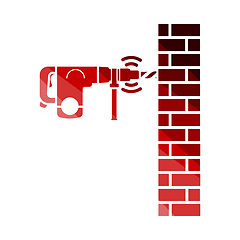 Image showing Icon Of Perforator Drilling Wall