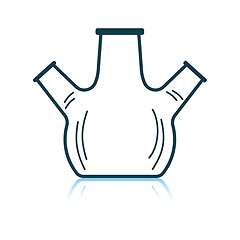 Image showing Icon of chemistry round bottom flask with triple throat