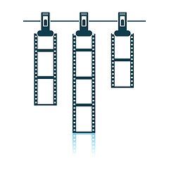 Image showing Icon Of Photo Film Drying On Rope With Clothespin