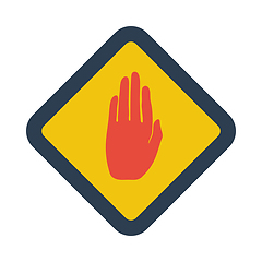 Image showing Icon Of Warning Hand