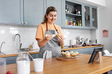 Image showing woman cooking food and baking on kitchen at home