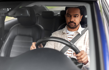 Image showing indian man or driver driving car