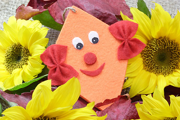 Image showing Sunflowers with Felt Kite