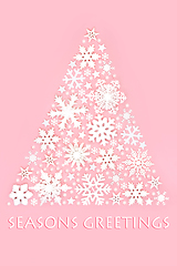 Image showing Seasons Greetings Christmas Tree Shape Decoration Concept