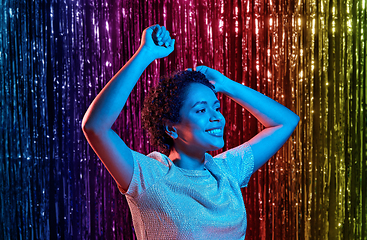 Image showing african american woman dancing at party