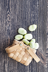 Image showing beans, on a wooden table