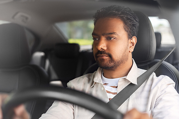 Image showing indian man or driver driving car