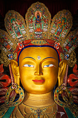 Image showing Maitreya Buddha in Thiksey Gompa, Ladakh