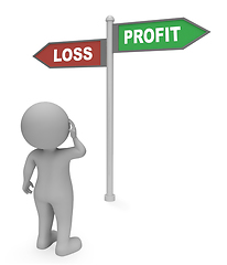 Image showing Loss Profit Sign Shows Earn Profit 3d Rendering