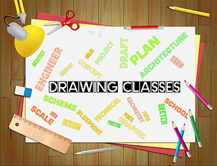 Image showing Drawing Classes Represents Lesson Schooling And Sketch