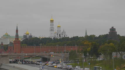 Image showing Moscow Russian Federation. The Moscow Kremlin in moving along the wall