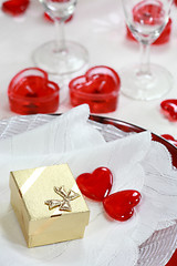 Image showing Table setting for Valentine