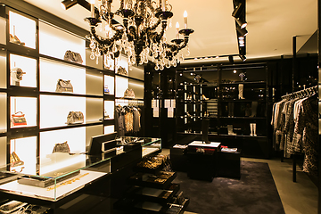 Image showing bright and fashionable interior of shoe store in modern mall