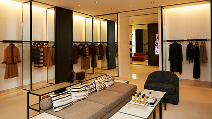 Image showing fashionable interior of boutique in modern mall.