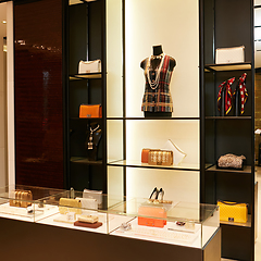 Image showing fashionable interior of boutique in modern mall.
