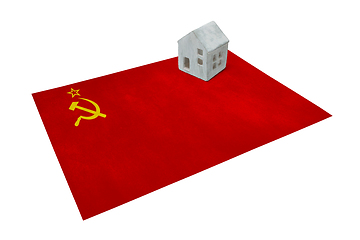 Image showing Small house on a flag - USSR