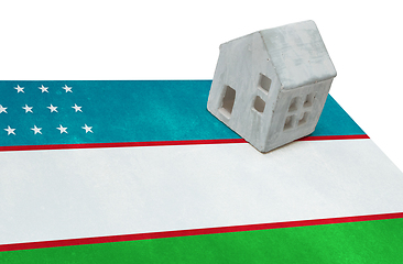 Image showing Small house on a flag - Uzbekistan