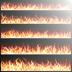 Image showing Set of realistic fire flames. EPS 10