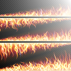 Image showing Set of Fire flames on transparent. EPS 10