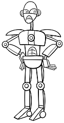 Image showing robot or cyborg coloring page