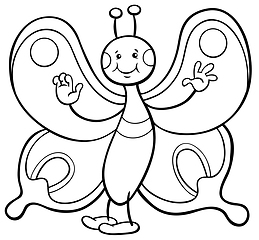Image showing butterfly character coloring page