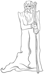 Image showing old wizard coloring page