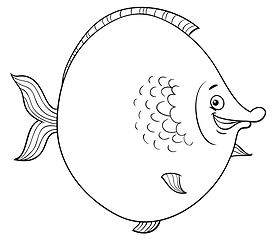 Image showing big fish cartoon coloring page