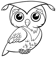Image showing cute owl coloring page