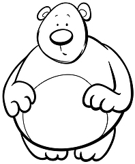 Image showing cartoon bear coloring page