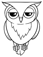 Image showing funny owl coloring page